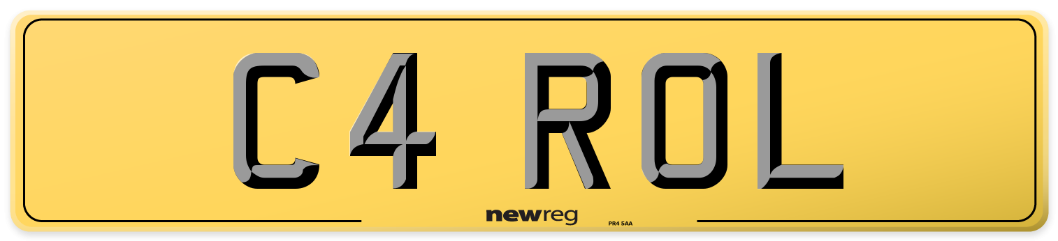 C4 ROL Rear Number Plate