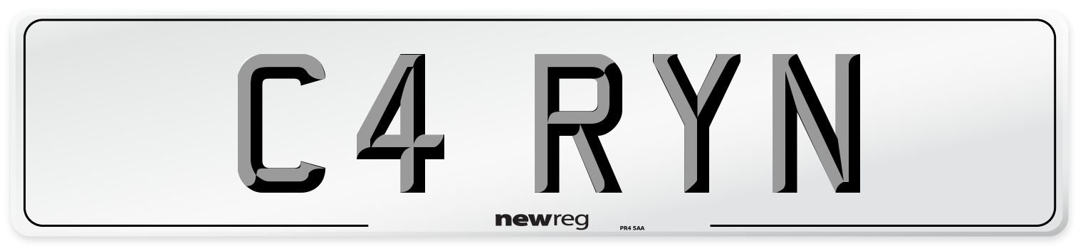 C4 RYN Front Number Plate