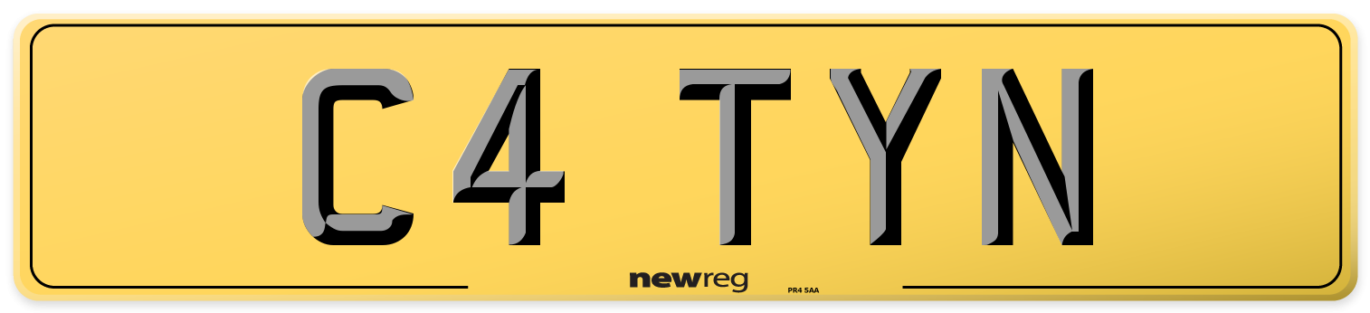 C4 TYN Rear Number Plate