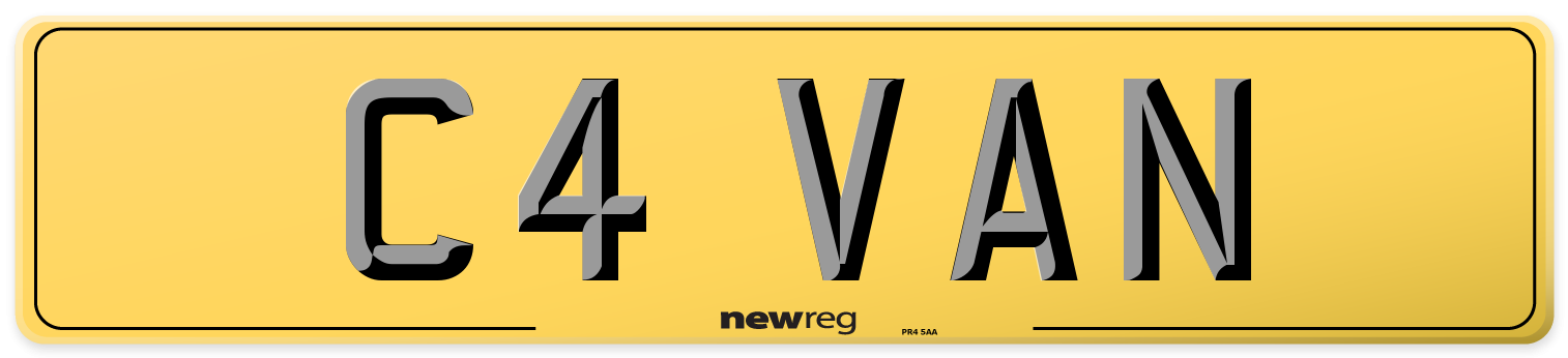 C4 VAN Rear Number Plate