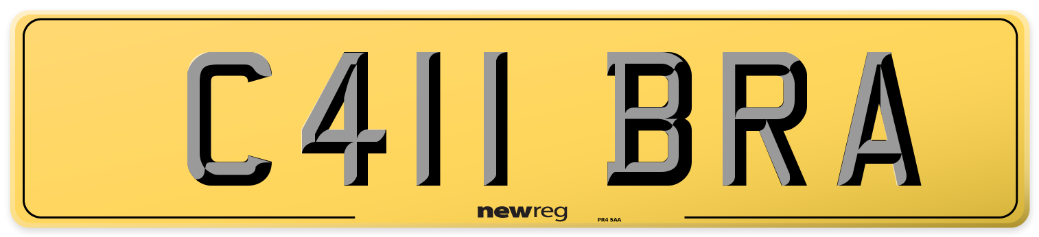 C411 BRA Rear Number Plate