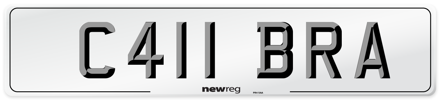 C411 BRA Front Number Plate
