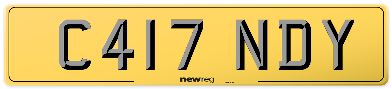 C417 NDY Rear Number Plate