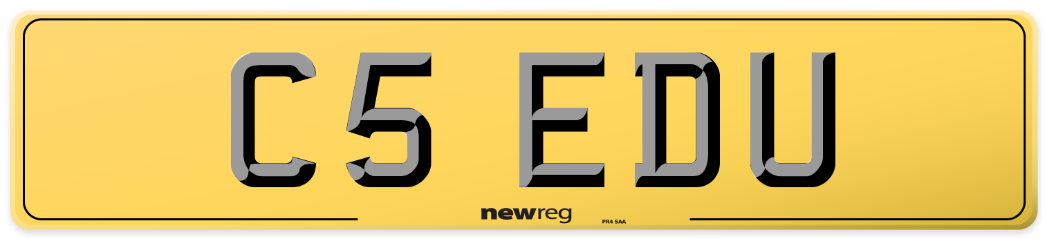 C5 EDU Rear Number Plate