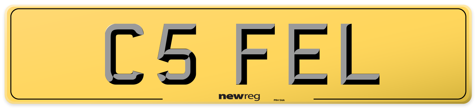 C5 FEL Rear Number Plate