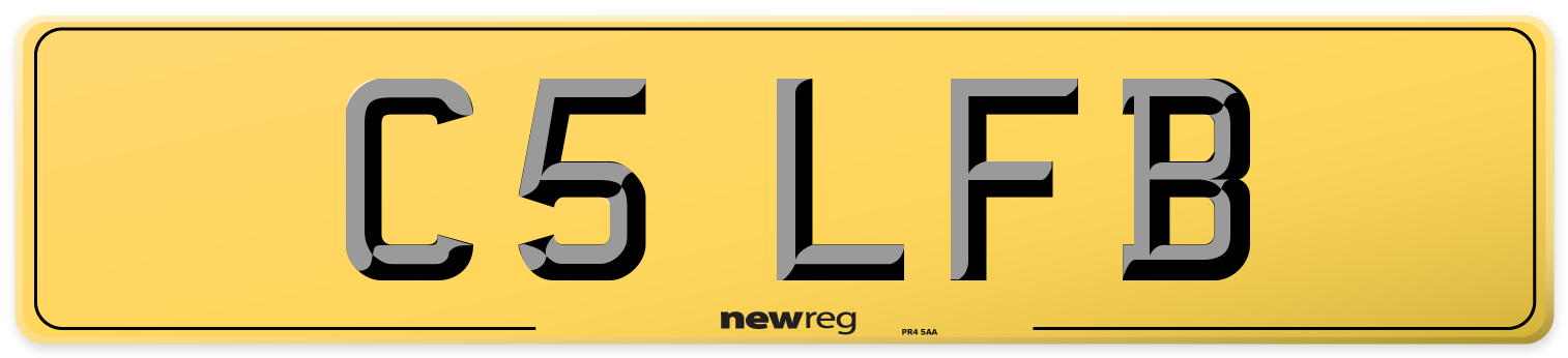C5 LFB Rear Number Plate
