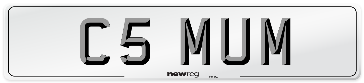 C5 MUM Front Number Plate