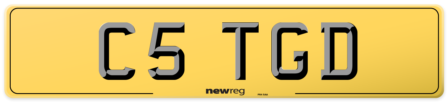 C5 TGD Rear Number Plate