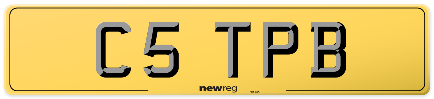 C5 TPB Rear Number Plate