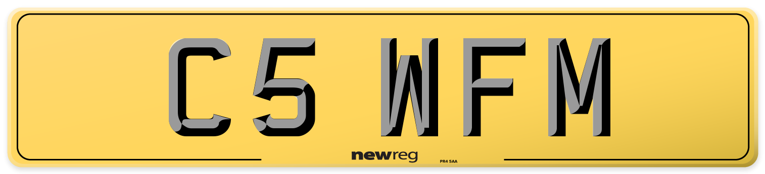 C5 WFM Rear Number Plate