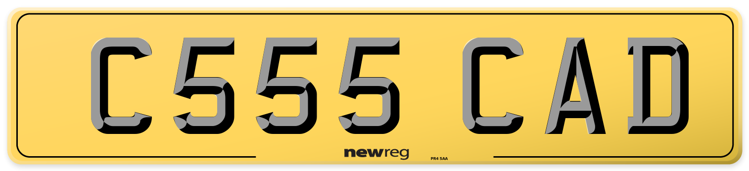 C555 CAD Rear Number Plate