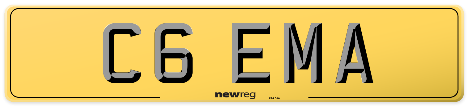 C6 EMA Rear Number Plate