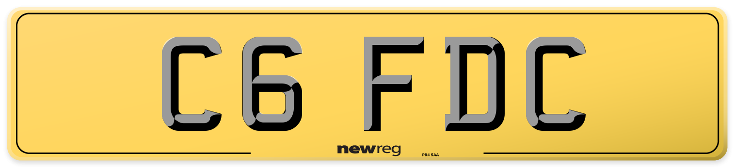 C6 FDC Rear Number Plate