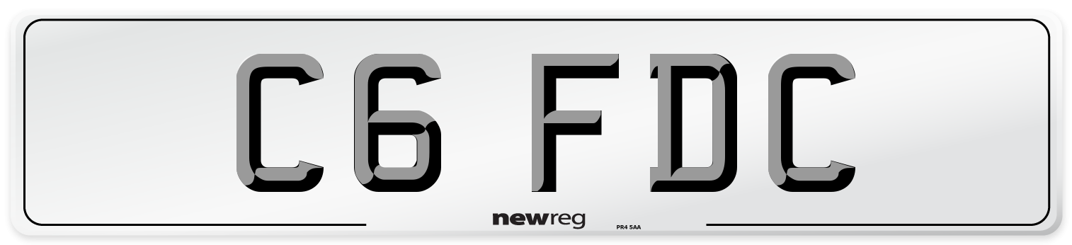 C6 FDC Front Number Plate