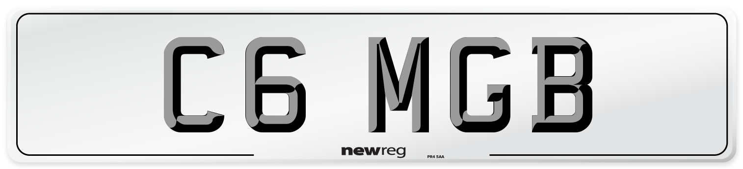 C6 MGB Front Number Plate