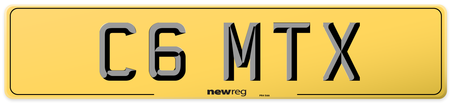 C6 MTX Rear Number Plate