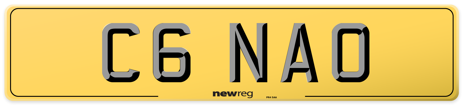 C6 NAO Rear Number Plate