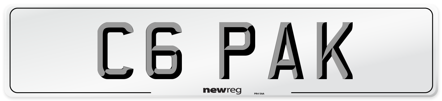 C6 PAK Front Number Plate
