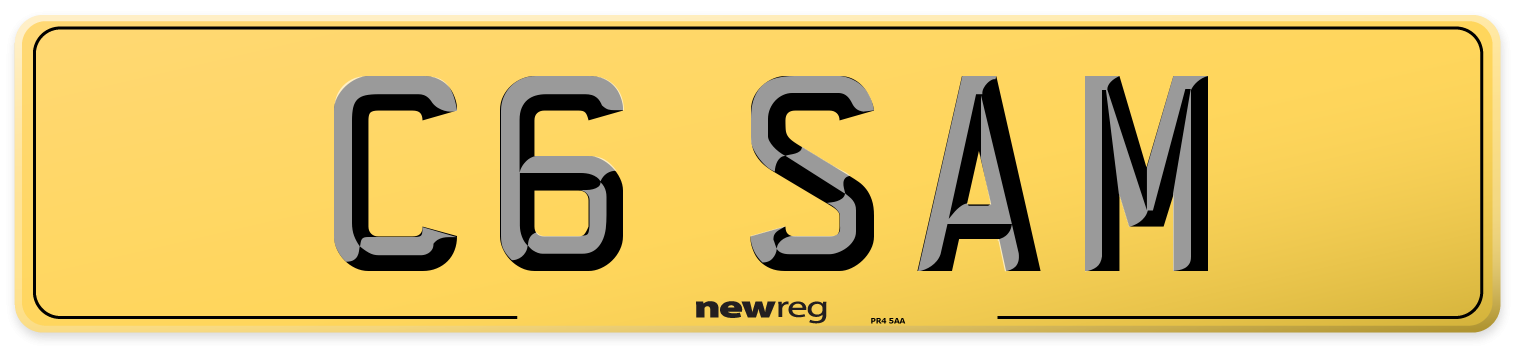 C6 SAM Rear Number Plate