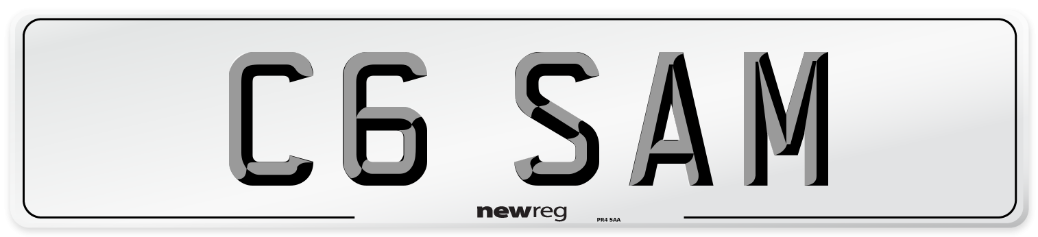C6 SAM Front Number Plate