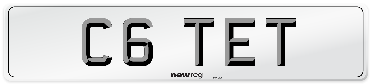 C6 TET Front Number Plate