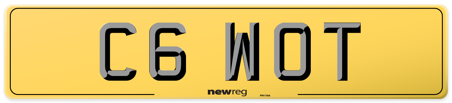 C6 WOT Rear Number Plate