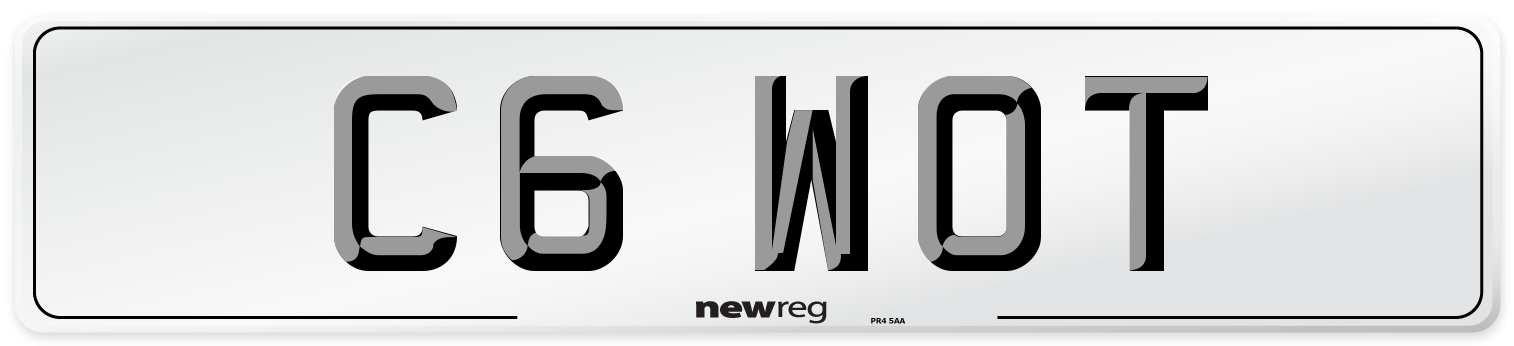 C6 WOT Front Number Plate