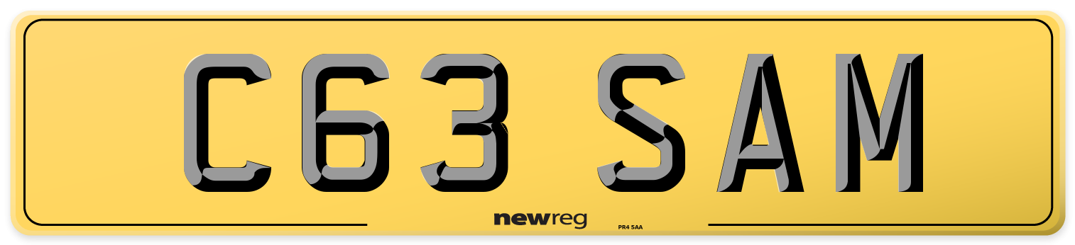 C63 SAM Rear Number Plate