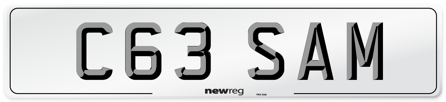 C63 SAM Front Number Plate
