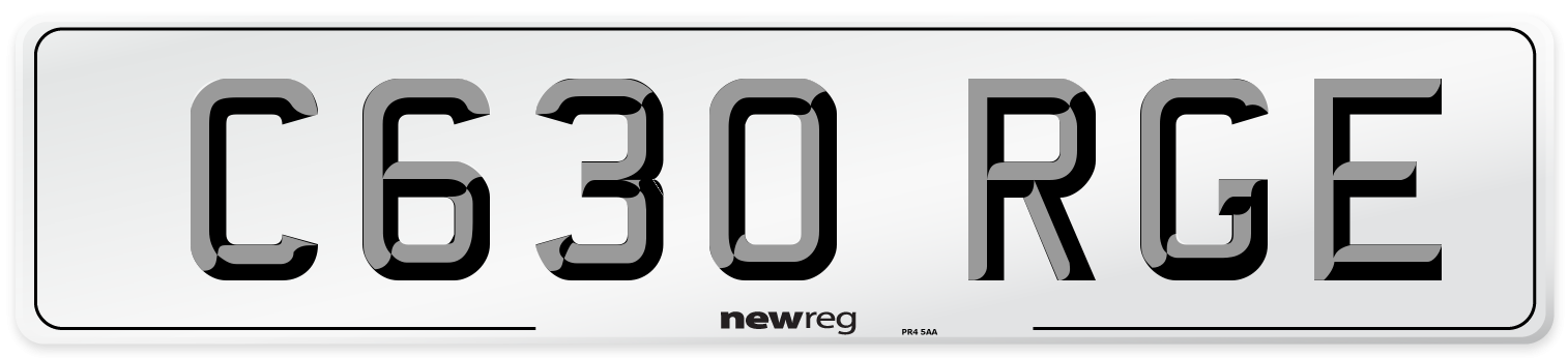 C630 RGE Front Number Plate