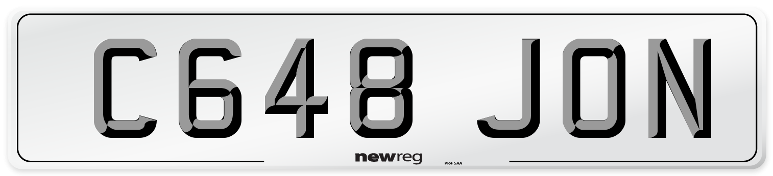 C648 JON Front Number Plate