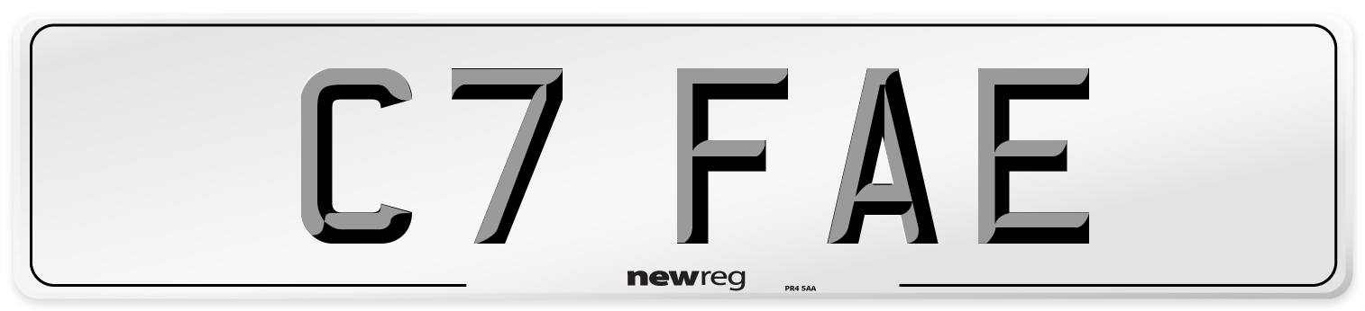 C7 FAE Front Number Plate