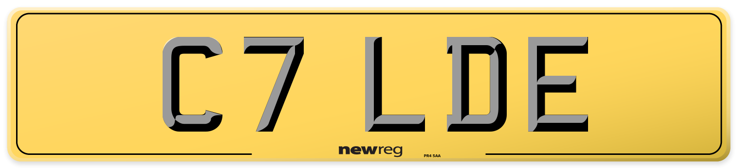 C7 LDE Rear Number Plate
