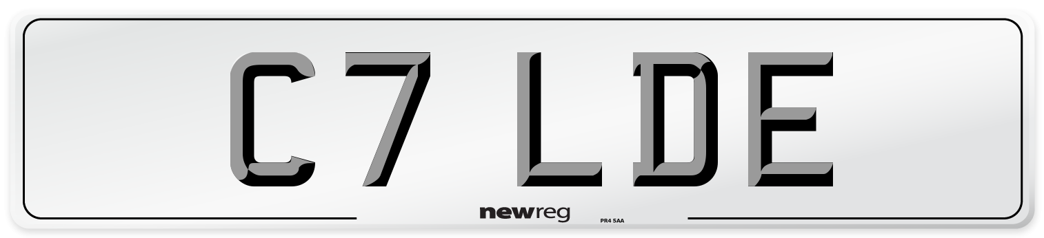 C7 LDE Front Number Plate
