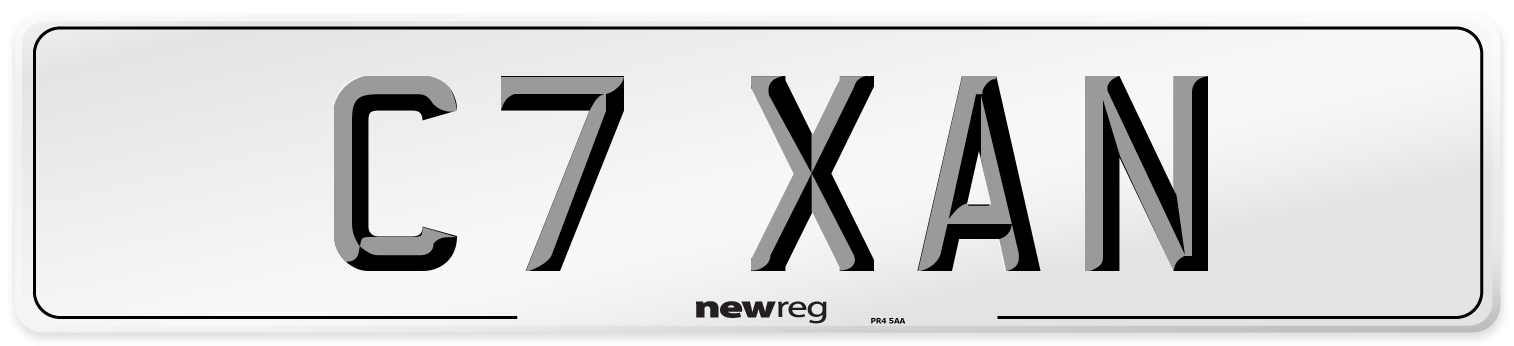 C7 XAN Front Number Plate
