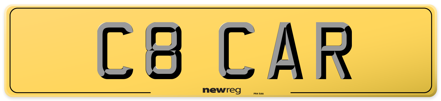 C8 CAR Rear Number Plate