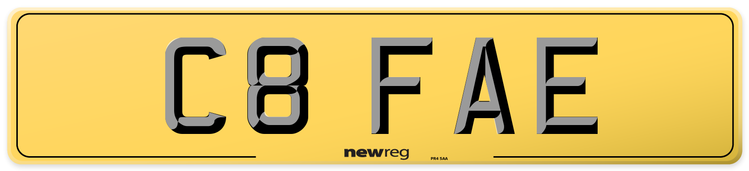 C8 FAE Rear Number Plate