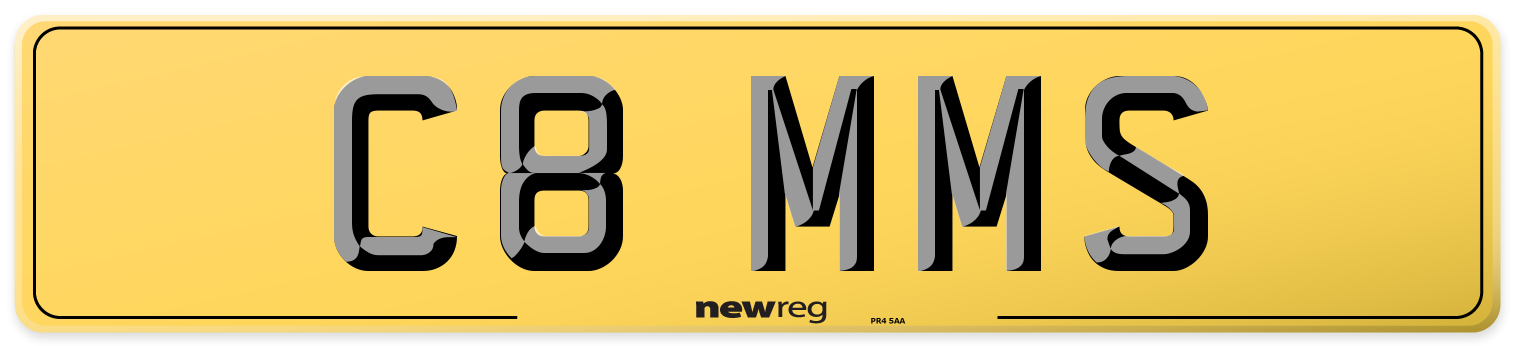 C8 MMS Rear Number Plate