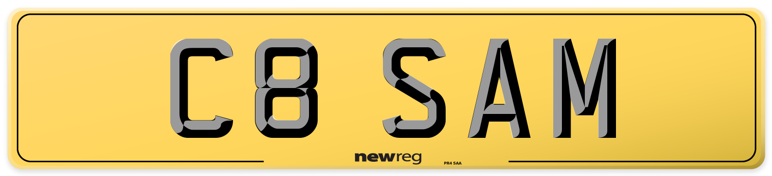 C8 SAM Rear Number Plate