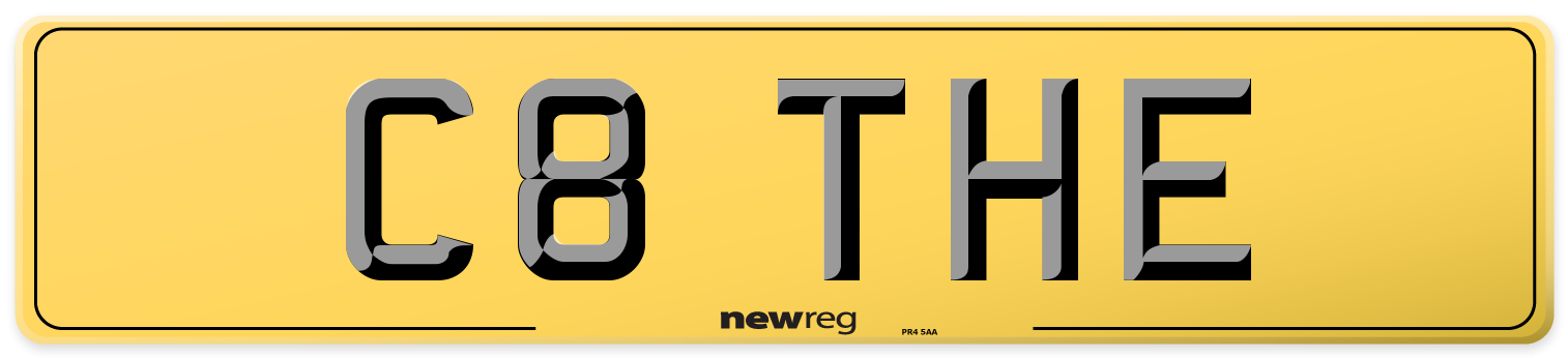 C8 THE Rear Number Plate