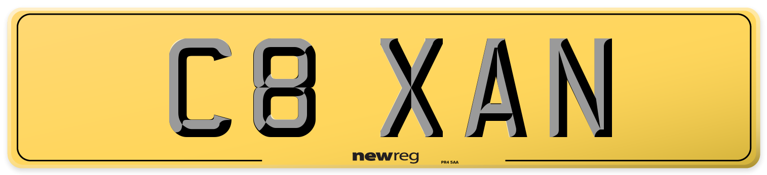 C8 XAN Rear Number Plate