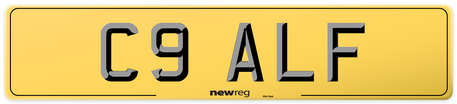 C9 ALF Rear Number Plate