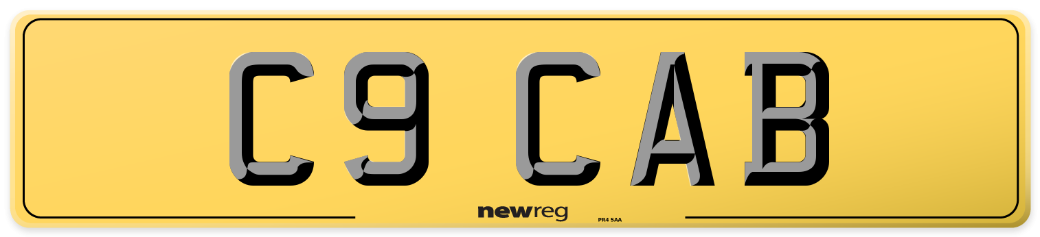 C9 CAB Rear Number Plate