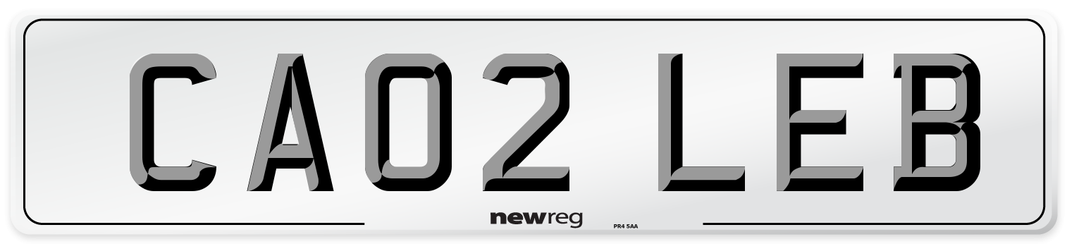 CA02 LEB Front Number Plate