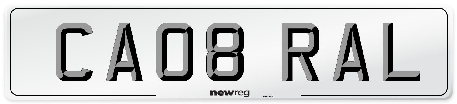 CA08 RAL Front Number Plate
