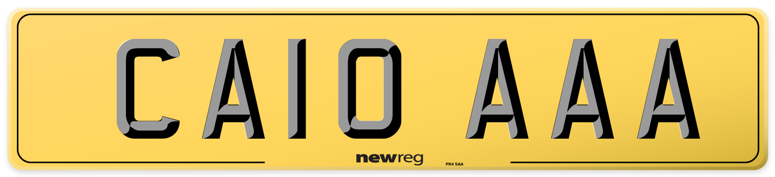 CA10 AAA Rear Number Plate