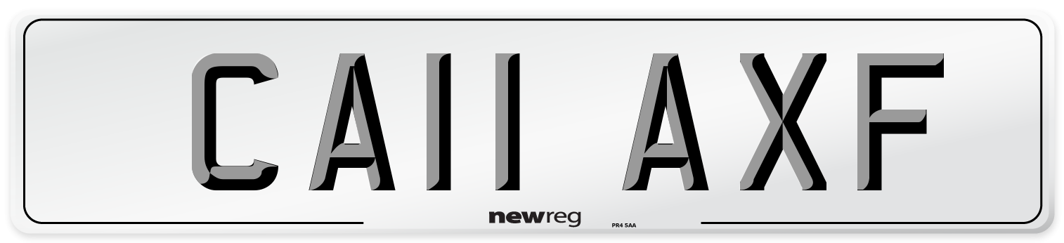 CA11 AXF Front Number Plate
