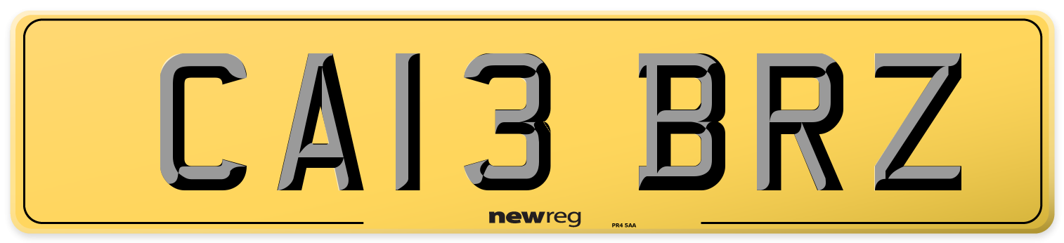 CA13 BRZ Rear Number Plate