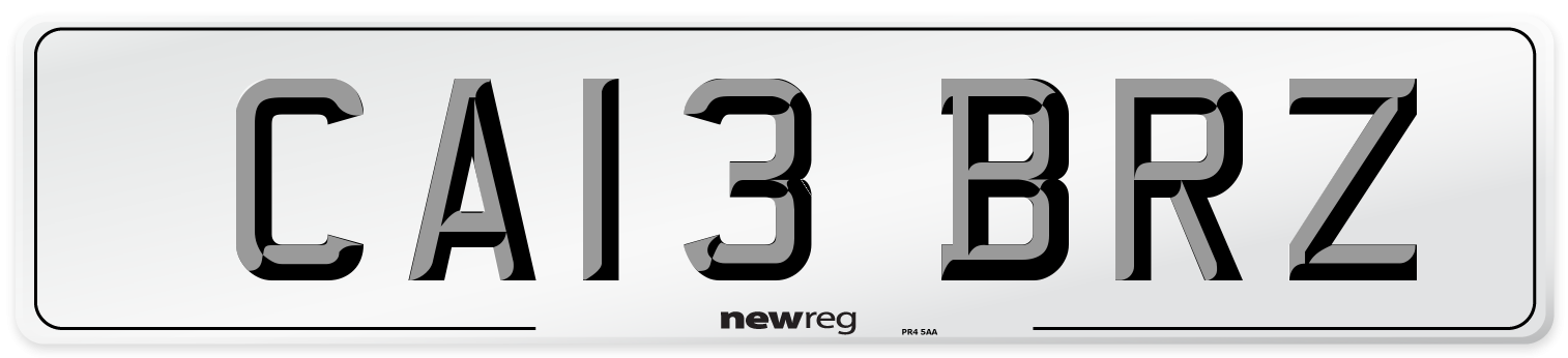 CA13 BRZ Front Number Plate