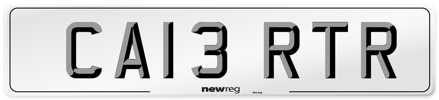 CA13 RTR Front Number Plate